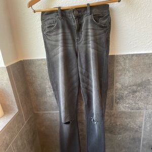 Express Distressed Ankle Legging High Rise Grey Wash Jeans